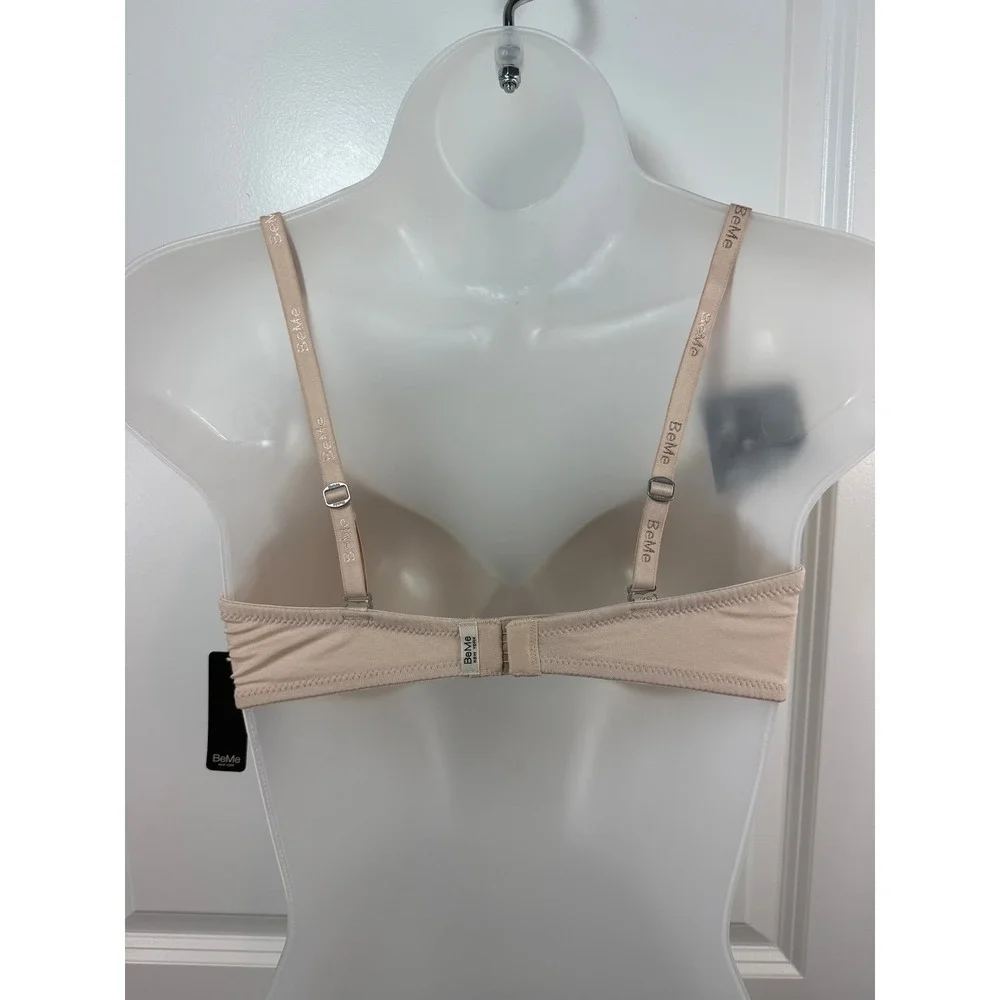 NWT BeMe New York Womens Nude T-Shirt Demi‎ Bra 34D Underwire Loungewear Neutral